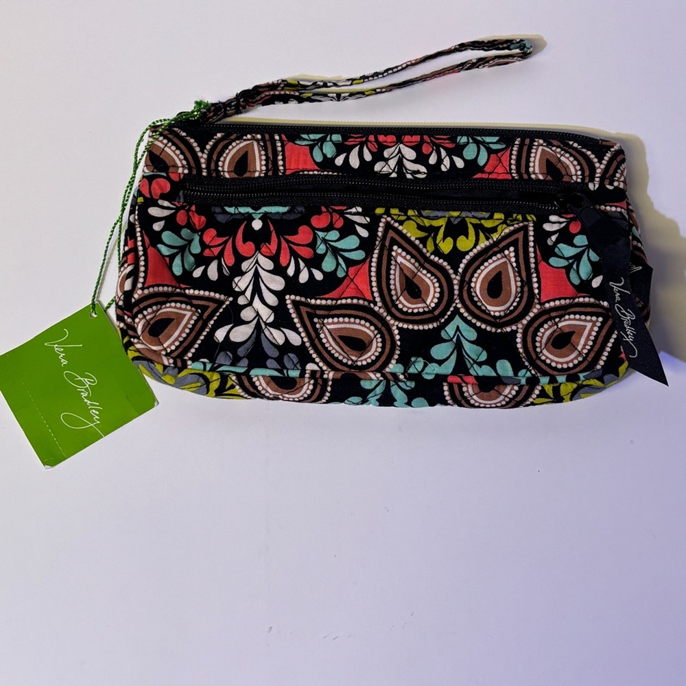 Vera Bradley Black and Red Quilted Wristlet